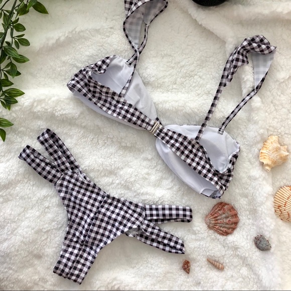 NWOT Gingham Double banded bikini - Picture 7 of 8